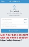 How do I link my bank account with the Venmo account?